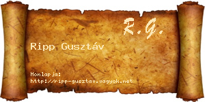 Ripp Gusztáv névjegykártya